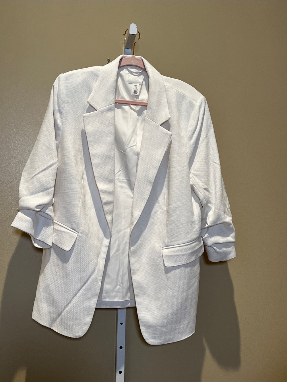 H&M White Women's Relaxed Blazer Jacket